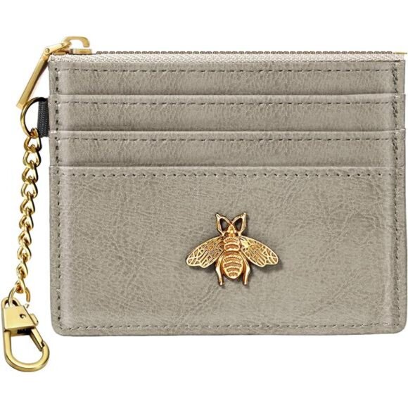 Handbags - Card Holder Keychain Wallet for Women Grey